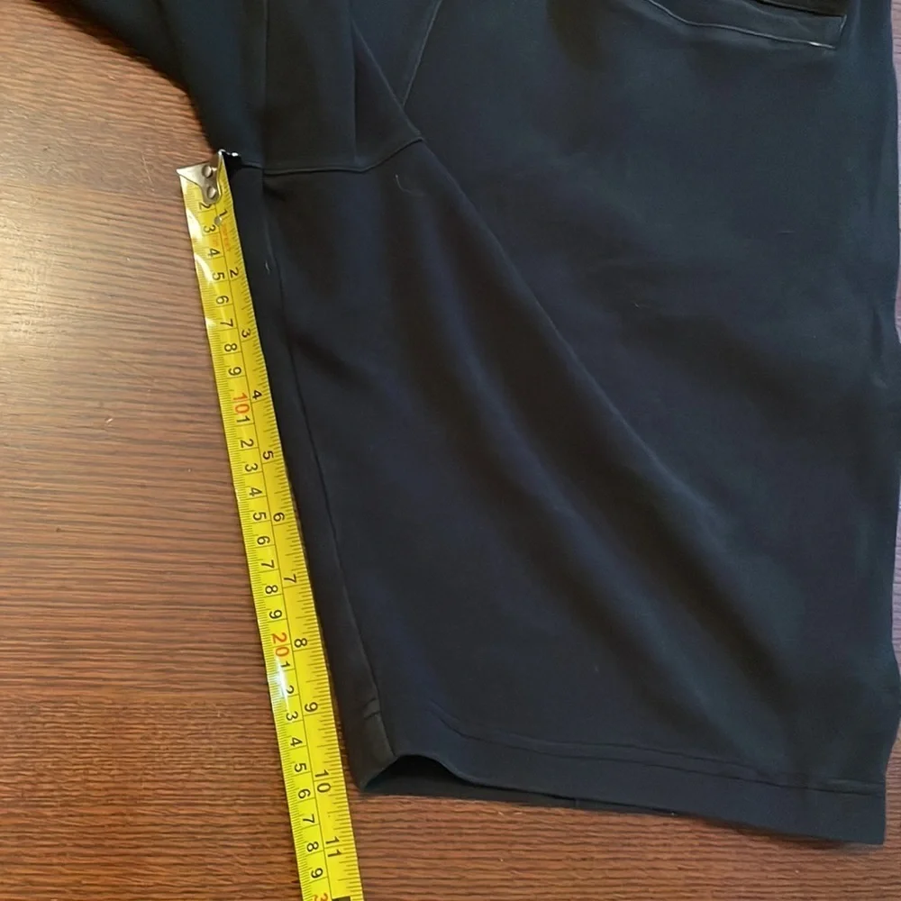 True Religion knit shorts. Large. Black. Metal logo. Some wear